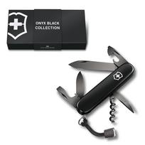 VICTORINOX Spartan Onyx Black Swiss Army Knife Multifunctional Outdoor Emergency Preparedness Item - Knife, 12-in-1 Function, Swiss-made Multi-tool,