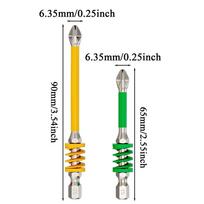 Screwdriver Drill Bit Set 2 Pieces Magnetic Screwdriver Bit Set Tough Anti-Slip Tips with Spring for Household Technician Work