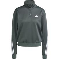 Adidas Iconic Wrapping Track Jacket American Vintage Half-Zip Sports Casual Long Sleeve Striped Logo Print Sweatshirt Women jackets Green IT4825 L