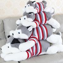 Large sweater husky doll lunch break throw pillow Erha plush toy dog doll for girlfriend's birthday gift No. 2 80cm gray