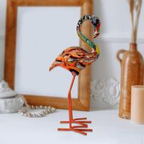 Flamingo Garden Statue Birds Sculptures Crafts Long Legs Decorative Home Collectible Resin Figurines Style A gray