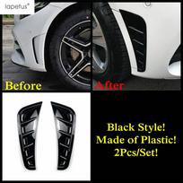 Front Bumper Air Vent Side Fender Cover Trim For Mercedes-Benz C Class W205    Carbon Fiber / Black Accessories Exterior Black Style