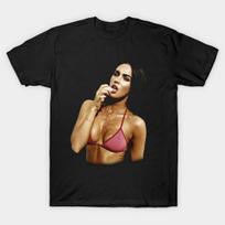 Men Black Print T-shirt Megan Fox No-Cut Heat Transfer Print Cotton Tshirt XL