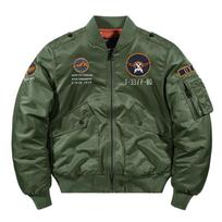 Plus Size Men's Fashionable Round Neck Flight Jacket - Cotton Velvet Outerwear 2XL