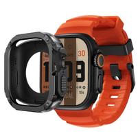 Apyrankė+Dėklas Apple Watch Ultra 2 49mm 44mm 45mm 46mm Silikoninė juosta TPU+PC iWatch Series Ultra 3 SE 3 11 10 9 8 7 6 5 Apsauga S10 or S11-46mm
