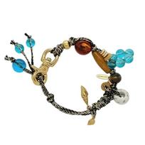 Handmade Adjustable Beaded Keychain Bracelet Multifunctional Jewelry Gift With Natural Beads Braided Design 1