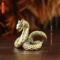 Antique Brass Dragon Statue - 3D with Adjustable Joints - Ideal Office Desk Decor and Gift