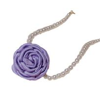 Pendant Necklaces Artificial Pearl Flower Choker Women Girls Chain Necklaces violetinė