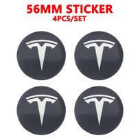 4pcs/set 56mm Car emblem Wheel hub Center Cap Badge covers sticker Styling For Tesla Model 3 Model S X Model Y Roadster SpaceX Tesla