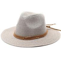 Big Size 60CM New Straw Hat 7cm Brim Summer Cooling Beach Sun Hat Outdoor Party Panama Jazz Hat Sombreros De Mujer 56-58cm pilka spalva