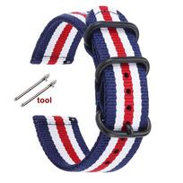 18mm 20mm 22mm 24mm Nylon Strap for Samsung Galaxy Watch 3 4 5 Pro 6 7 46mm 42mm for Amazfit Quick Release Sports Band Bracelet 22mm