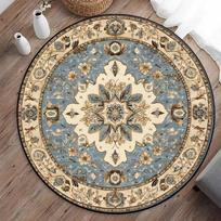 VIKAMA American Vintage Style Round Rug For Bedroom Living Room Waterproof Shock Resistant Stain Resistant Easy Clean Home Decor 60cmx60cm