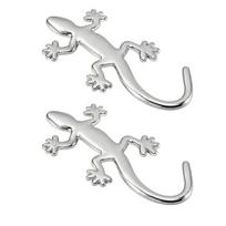 2Pcs Car Sticker, 3D Gecko Lizard Metal Car Badge Decal, Strong Adhesive Easy to Apply Auto Body Decoration for Cars Motorcycles