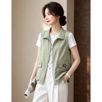 D.F.DEAR Women's Stand-Collar Utility Vest 3XL