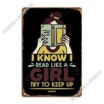 I Know I Read Like A Girl Metal Sign Create Funny Club Create Tin Sign Poster 20x30cm（7.8x11.8inch）