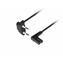 Lanberg Power cord EURO (radio) CEE 7/16- IEC 320 C7 1.8m angled VDE black CA-C7CA-12CC-0018-BK