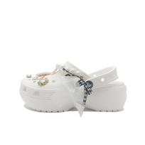 Crocs Classic Platform Clog Cloud Series MH Plan EVA Graffiti Versatile Fashion Trend Hole Shoes Women's White 34-35 balta
