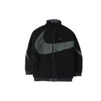 Nike Full Zip Stand Collar Fleece Jacket With Large Logo And Reversible Design Men Outerwear Black AJ2701-011 L