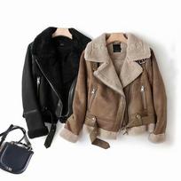 Women's Length Down Padded Leather Jacket Long Quilted Jacket With Removable -Collar S