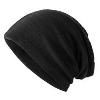 Autumn Slouchy Beanie Hat Skull Cap Headwear  Unisex Cotton Blend Hip-Hop Soft Beanie Cap Striped For Men & Women KTB One Size mėlyna