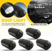 5pcs White LED Solar Powered Cab Lights Cab Roof Smoked For Dodge Ram Pickup
