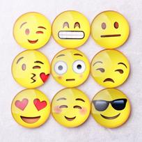 20 pcs/lot Cute  Refrigerator Magnets, Dome Glass Fridge Magnet, Cartoon Expression Glass  Magnetic Stickers Random style#1