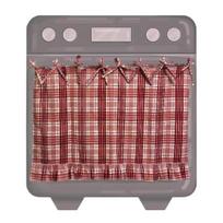 Oven Skirt Handmade Farmhouse Oven Cover with Ruffle Trim under Stove Easy Installation Oven Hideaway Curtain Kitchen Decor A