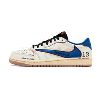Travis Scott x Jordan Air Jordan 1 Honor Travis Scott X AJ1 Low Cushioning Low top Vintage Basketball Shoes Unisex DZ4137-700(Team1698-) 42