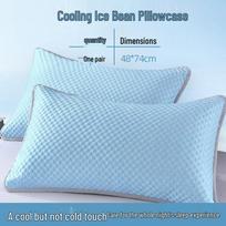 2025 Summer Cooling Ice Silk Pillowcase Pair for Dorm/Home Pair of Pillowcases 48*74 (Without Core) mėlyna