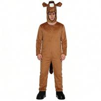 Unisex Horse Costume Full Body Jumpsuit with Hood Tail and Ears Suitable for Cosplay Events Parties and Performances One Size juoda