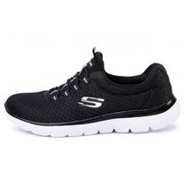 Skechers Lightweight Shock Absorbing Running Shoes Women sneakers Black White 12980-BKW 35