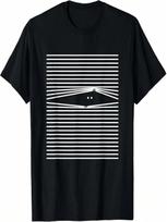 Funny Cat Peeking Through Blinds Graphics Print Cat Lover T-Shirt S įvairiaspalvis
