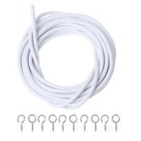 Net Hang 4m Curtain Wire Window Cord Cable String Set With 5 Fish Eyes 5 Hooks 4mm&Other balta