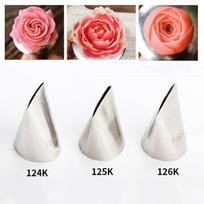 124K# Stainless Steel Cake Cream Piping Tip - Baking DIY Tool 124K pink