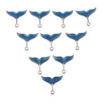 10x emalio uodegos pakabukai  pasidaryk pats  apyrankės, karoliai, amatai, sidabruoti Silver Plated gray