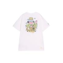 Adidas Neo Cartoon Print Crew Neck Sport T-Shirt Unisex Tops White HC9741 L