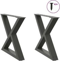 Kavos staliuko kojos, 2 vnt., antracito spalvos, 50x(42-43,3) cm, plienas