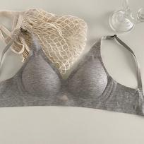 Solid Color Comfortable Zero-Constraint Non-Gaping Women's Underwear Thin Push-Up Wire-Free Bra 32/70