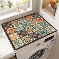 50X60cm Vintage Plaid Printed Washing Machine Cover Quick Dry Absorbent Protective Top Mat For Washer And Dryer 50 * 60cm
