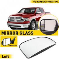 Exterior Mirror Glass Power LH Diver New for Side Dodge Ram 1500 2500 black