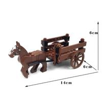 Building blocks MOC medieval carriage transport wagon wagon Qin charioteer small particle building blocks black