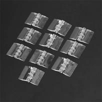 10 Pieces Acrylic Hinges Clear Acrylic Hinge Transparent Plastic Folding Tools With Storage Box For Cabinet Drawer One Size