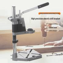 Electric Drill Bench Stand: Compact Hand Drill Bracket for Micro and Household Use Aluminum Base 802A