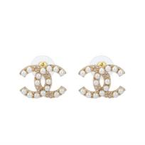 Chanel Logo Metal Earrings Women Earrings Gold ABD722-B17215-NZ743 Box+Padding Board,F,Gold