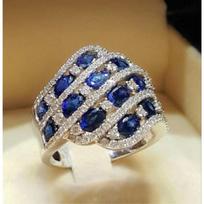 Sapphire Micro Pave Zircon Rings for Women Rose Pink Diamond Engagement Wedding Band no. 6
