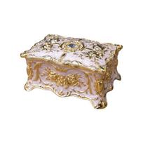Elegant European Rose Engraved Metal Jewelry Box For Rings Necklaces Earrings With Soft Lining S balta