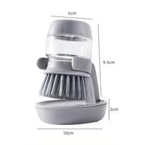 Kitchen Area Cleaning Brush Press Automatic Liquid Out Dish Washing Brush Soap Dispenser Food Prep Area Appliances Cleaner Practical Gadget for Home 12x9x7.5cm