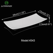 11/12/13 Inch White Warping Angle Rectangular Sashimi Dish Restaurant Dinnerware Dinner Plate A5 Melamine Tableware