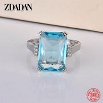 925 Sterling Silver Charm Topaz Ring for Women Luxury Wedding Jewelry Party Gift 5