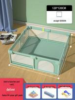 Indoor Baby Playpen & Crawling Mat: Infant Walking Guardrail & Safety Fence gray